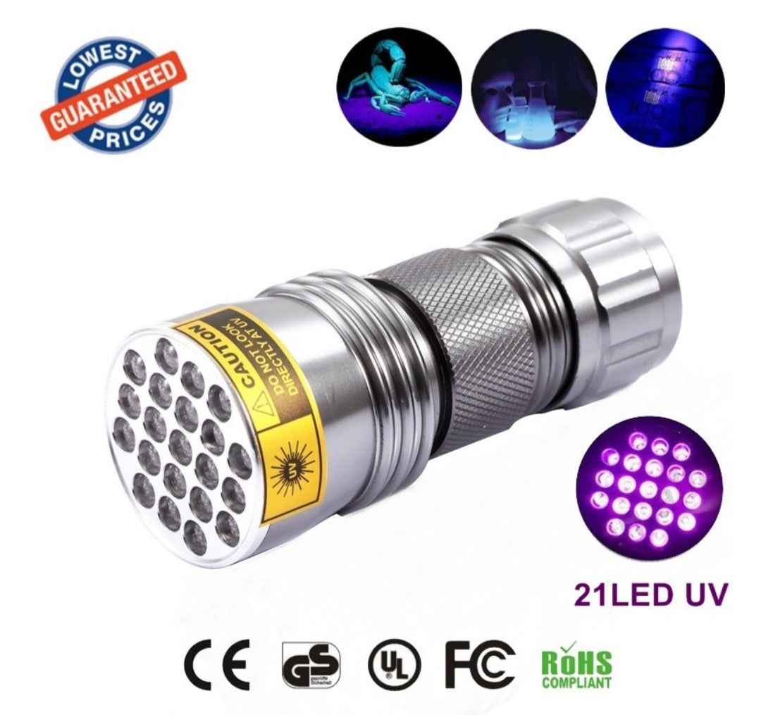 UV Flashlight - 21 LED Blacklight Counterfeit Detector - Patriot Drop 24