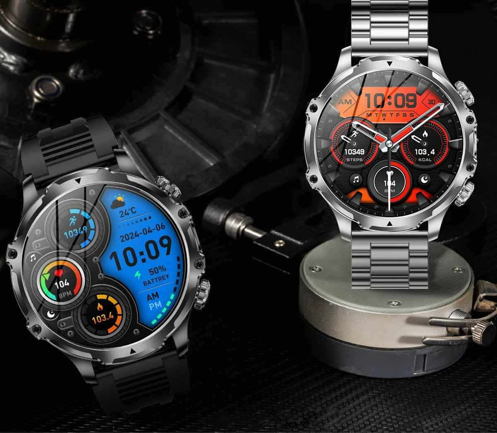 AK75 Smart Watch Flashlight  Men Outdoors Sports Fitness Tracker 700mah Large Battery BT Calling LED Light Smartwatch