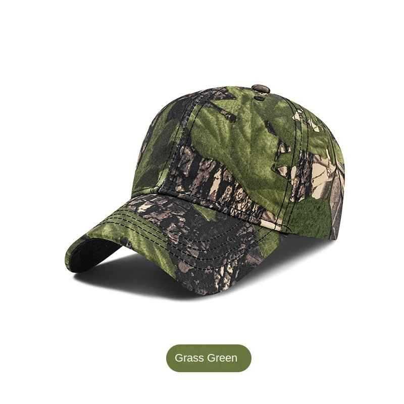 Camouflage Baseball Cap for Men with Large Brim, Outdoor Sun Protection, Adjustable Hat