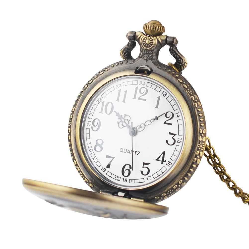 In Wonderland Theme Bronze Quartz Pocket Watches Hot Sell Vintage Fob Watches Time In The Pocket Christmas Brithday Gift