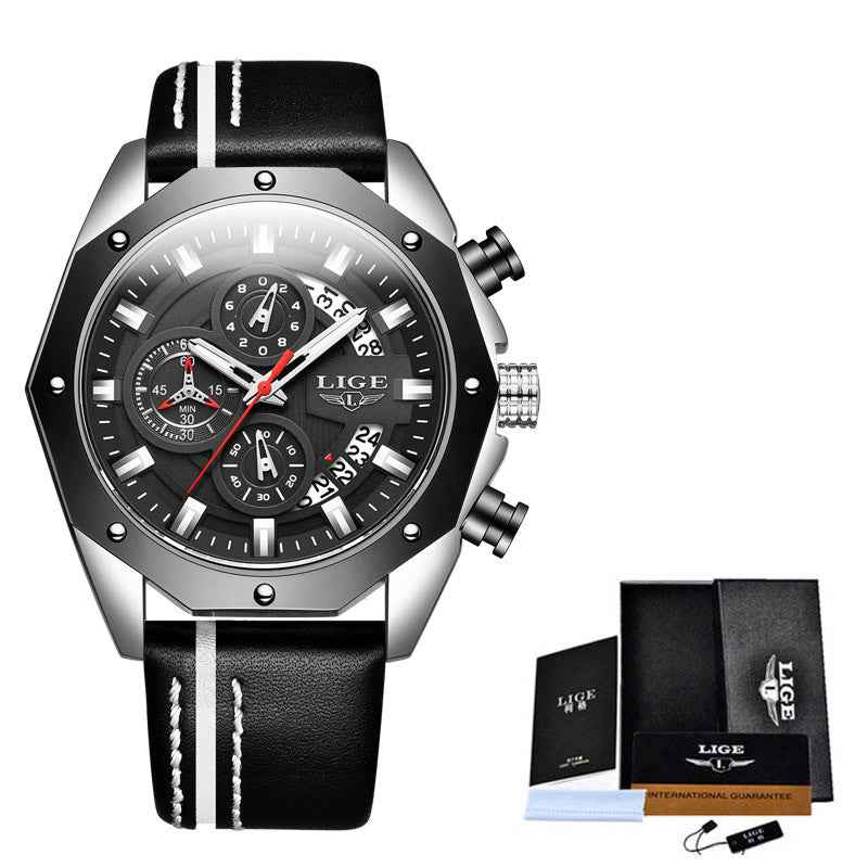 Men's Sport Watch - Waterproof Quartz Chronograph with Silicone Band - Patriot Drop 24