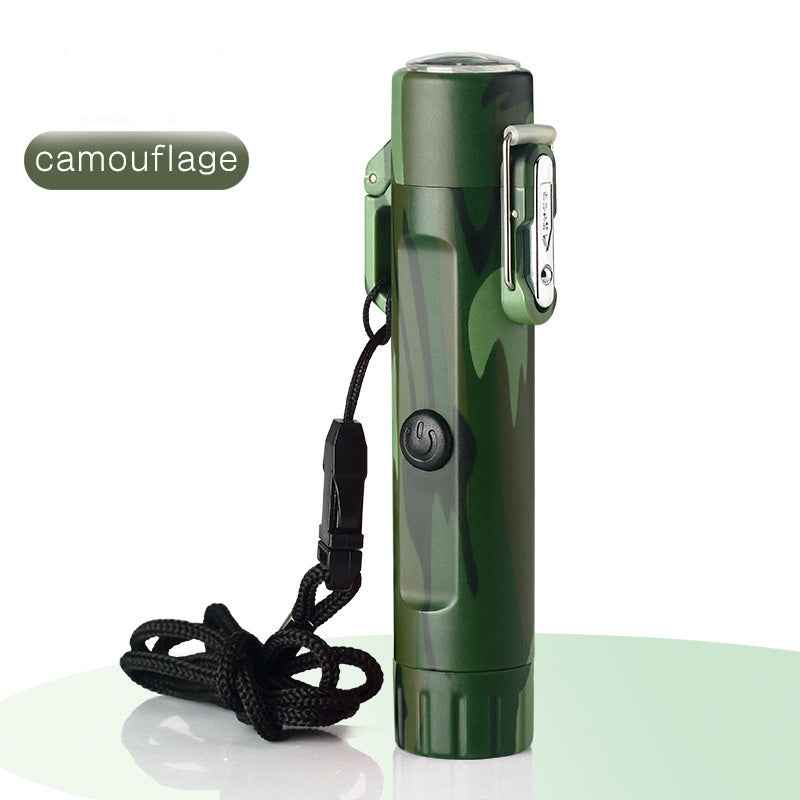 Outdoor Travel Compass Rechargeable Lighter Tube Waterproof Lighter Usb Pulse Lighter - Patriot Drop 24