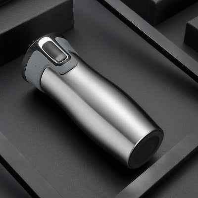 vacuum insulated stainless steel travel mug with leak-proof lid and lightweight design